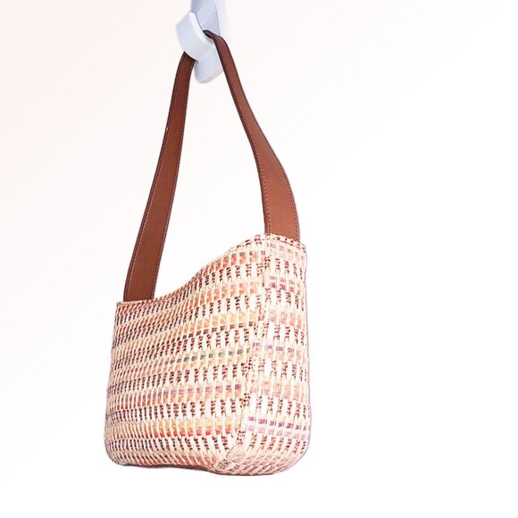 Fossil Multicolor Straw Mini Shoulder Bag Palm Tree Lining - Picture 2 of 11